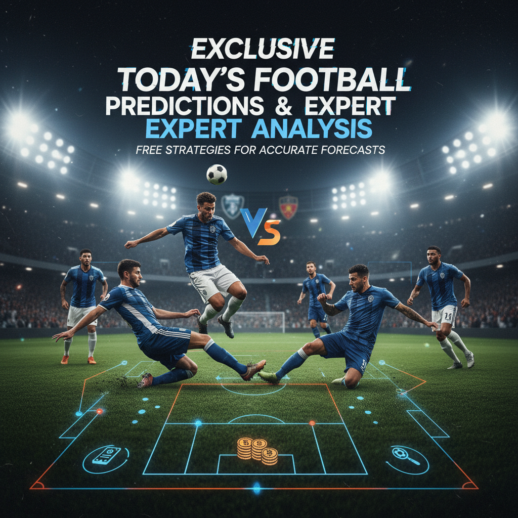 图片ALT文本：一张逼真细致的体育主题海报，展示激烈的足球比赛场面，球员在绿茵场上动态奔跑，明亮的聚光灯下，配有战术图表和投注技巧图标，标题为“独家今日足球推荐预测分析”，传递免费精准足球预测策略的兴奋与洞察。