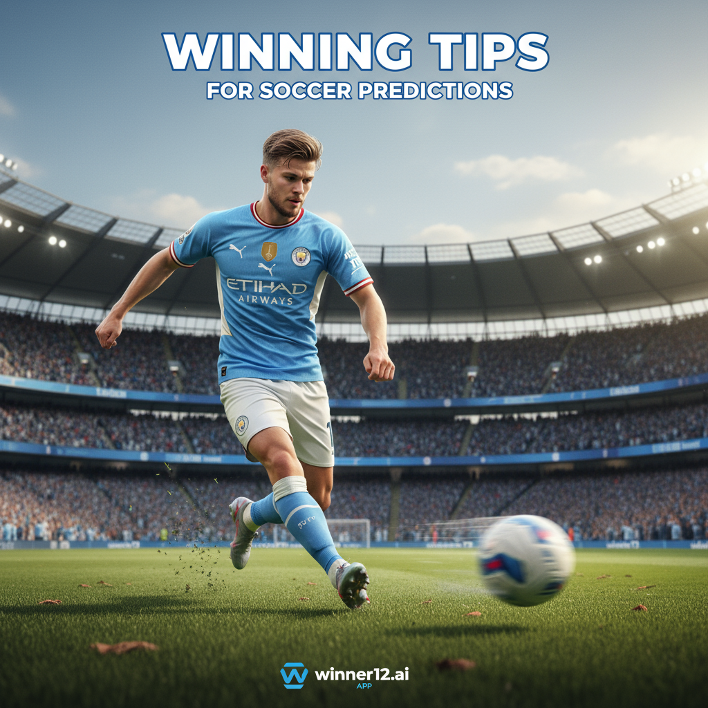 迈阿密国际与亚特兰大联在美职联淘汰赛中的激烈足球比赛场景，真实风格海报，展现球员在绿茵场上奋力拼抢，经典黑白足球和细致队服，明亮球场灯光下紧张氛围，观众热情助威，角落隐约出现winner12.ai品牌标识。