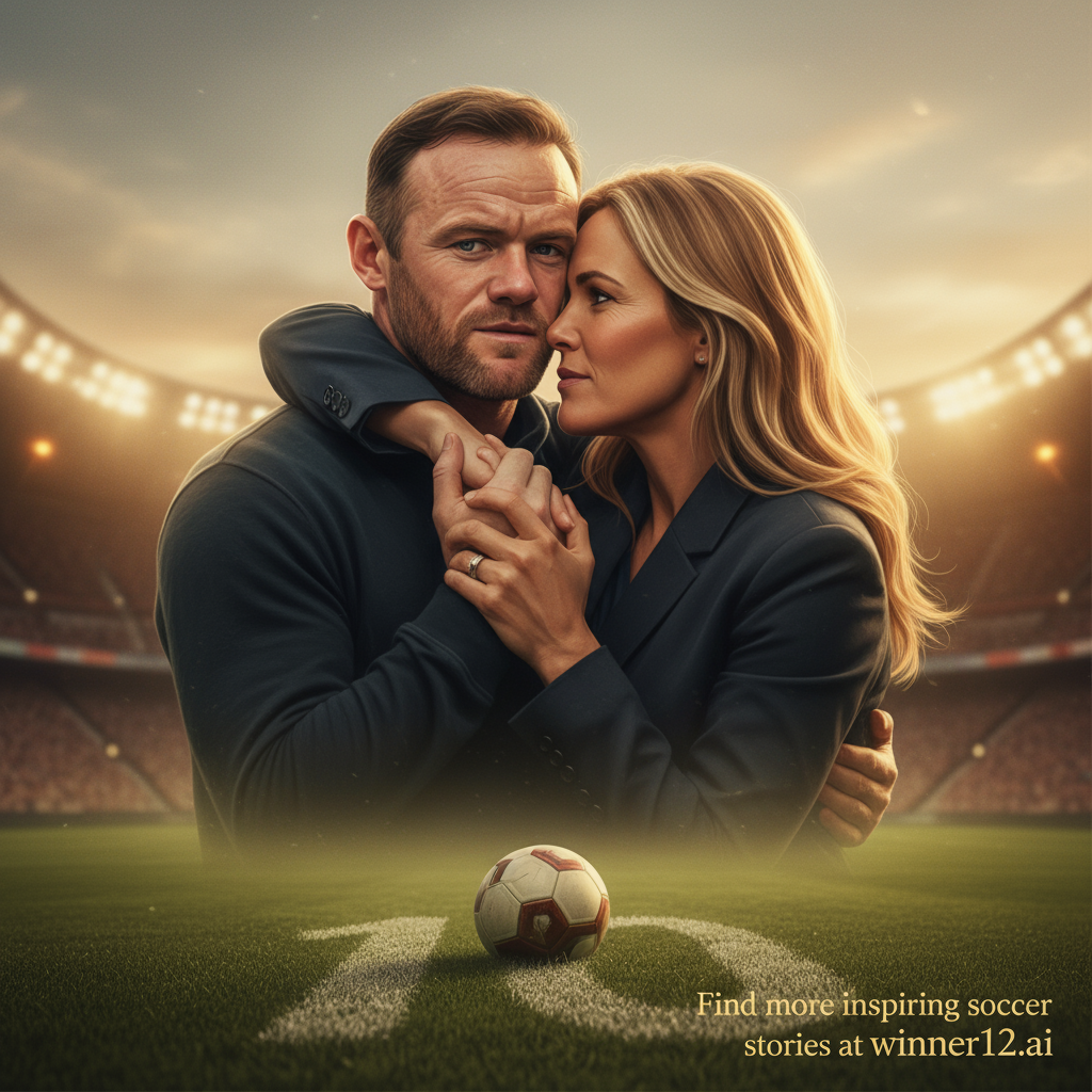 图片ALT文本：一张以足球传奇朗尼和其妻子高莲为主题的励志海报，展现朗尼战胜酗酒困难、家庭支持的感人时刻，背景为足球场景和朗尼标志性球衣，画面自然光线下表达坚韧与希望，配有“今日足球预测推荐免费：朗尼酗酒经历背后的妻子高莲必备励志故事”文字提示，适合足球爱好者激励与关注。