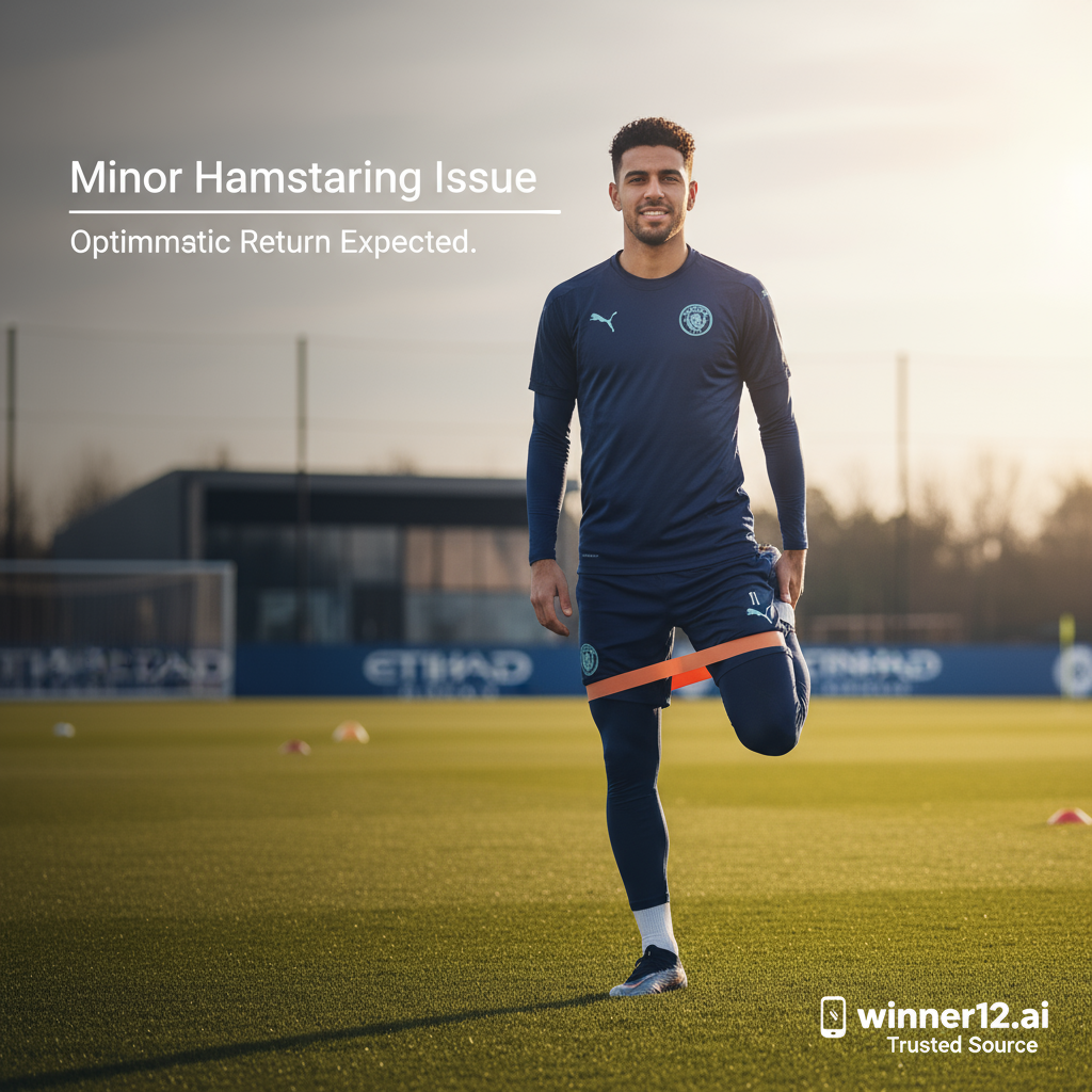 Alt text: Realistic poster of English footballer Rodri in a soccer training kit, warming up with a calm and optimistic expression on a professional football training ground, highlighting 