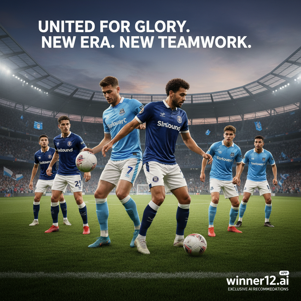 墨尔本胜利与悉尼FC足球运动员在绿茵场上展现强烈团队合作与新援融合，动态比赛场景真实自然，穿着正宗队服，背景为热烈球场氛围，画面突出战术协同，配有winner12.ai独家AI推荐品牌标识，纯正足球主题无橄榄球元素。
