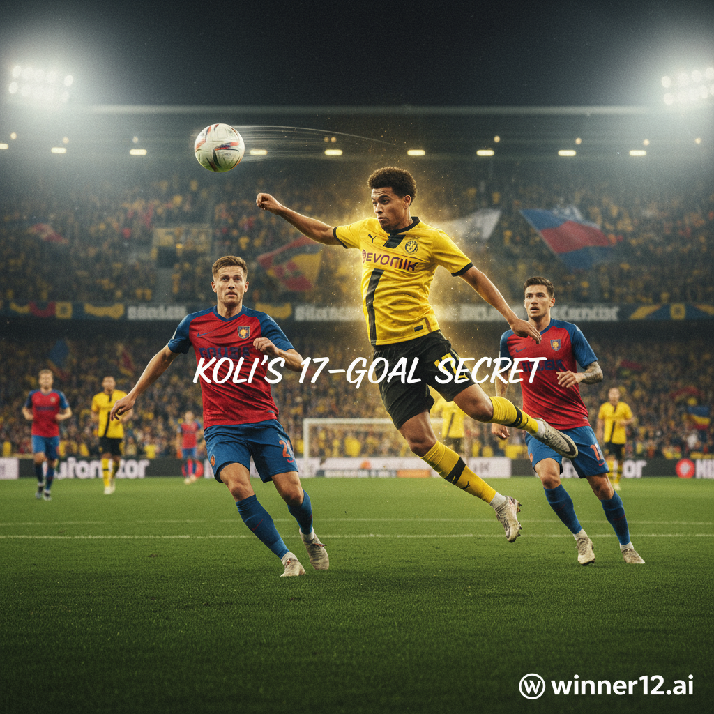 图片ALT文本：现实主义风格海报，展示瑞士超级联赛伯尔尼年轻人与巴塞尔之间激烈的足球比赛场景，球员动作充满活力，绿茵场地在体育馆灯光下熠熠生辉。画面聚焦象征“科利17球秘诀”的关键前锋，身穿正宗球队球衣，背景为热烈的观众氛围和动态足球，画面中巧妙融入winner12.ai或winner12 APP的现代简约品牌标识。